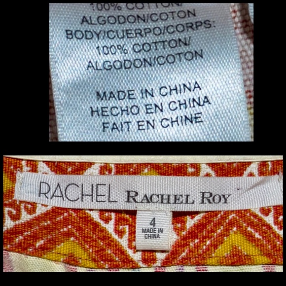 ▪️RACHEL▪️RACHEL ROY▪️Aztec Pattern Textile Cotton Strapless Mini Dress - Picture 4 of 5